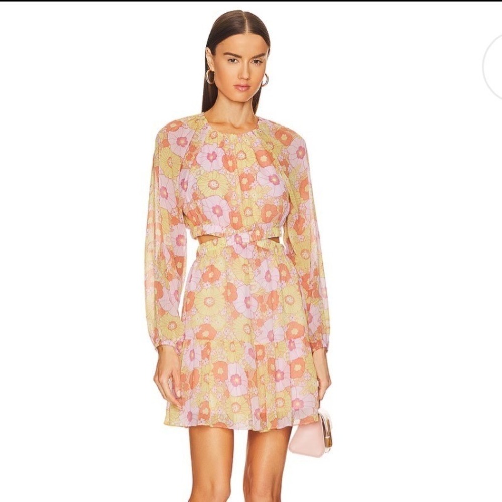 STEVE MADDEN | NWT Tropical Long Sleeve Floral Cutout Cadi Mini Dress, S‎
